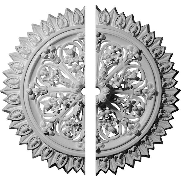 Ekena Millwork Lariah Ceiling Medallion, Two Piece (Fits Canopies up to 1 3/8"), 24 3/4"OD 1 3/8"ID x 3 1/4"P CM24LA2 - main